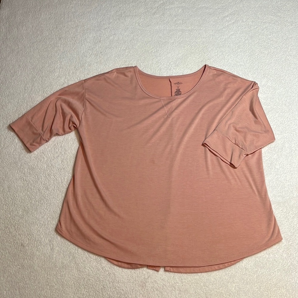 St John’s Bay Active Woman 3X soft dusty rose color, 3/4 length sleeve